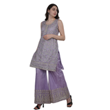 Lavender Luxe Embroidered Palazzo Set