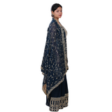 Midnight Blue Heavy Embroidered Sharara Set