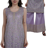 Lavender Luxe Embroidered Palazzo Set