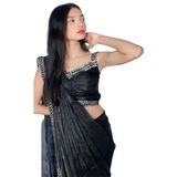 Midnight Grace Designer Black Saree