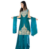 Emerald Royale Embroidered Kurti Skirt Set