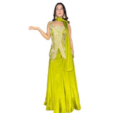 Mustard Yellow Embroidered Palazzo Set
