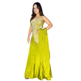 Mustard Yellow Embroidered Palazzo Set
