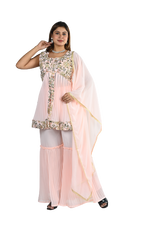 Pink Blossom Embroidered Suit