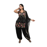 Midnight Enchantment Embroidered Kurti Set