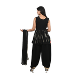 Midnight Enchantment Embroidered Kurti Set