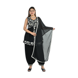 Midnight Blossom Georgette Embroidered Salwar Suit