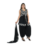 Midnight Blossom Georgette Embroidered Salwar Suit