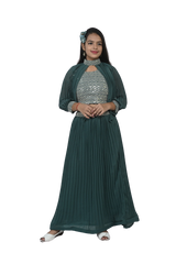 Enchanted Pines Georgette Sequin Embroidered Choli and Lehenga Set for kids