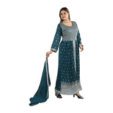 Teal Elegance Anarkali Suit