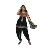 Emerald Enchantment Deep Green Georgette Sequin and Thread Embroidery Kurti and Dhoti Pants Set