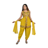 Radiant Sunshine Georgette Sequin Embroidery Kurti and Dhoti Set