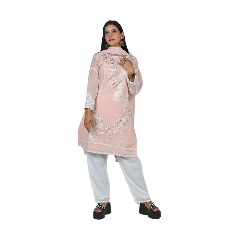 Pink Blossom Embroidered Salwar Suit