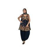 Midnight Blossom Georgette Sequin Embroidery Kurti Set