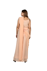 Peach Blossom Chiffon Drape Style Ensemble