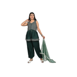 Elegant Bottle Green Georgette Sequin Embroidery Salwar Kameez for kids