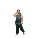 Elegant Bottle Green Georgette Sequin Embroidery Salwar Kameez for kids