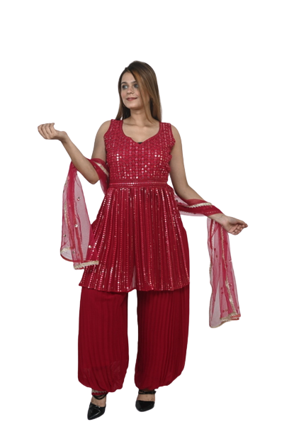 Crimson Elegance Salwar Suit
