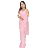 Blush Pink Cape Saree Elegance