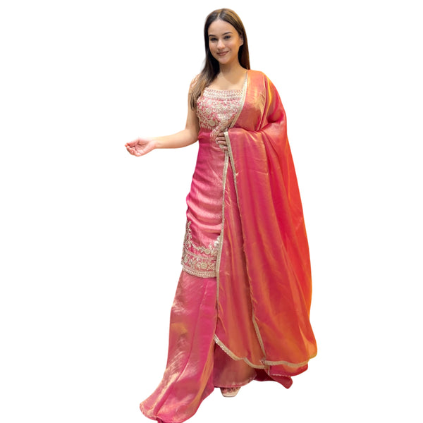 Rose Gold Sunset Sharara Set