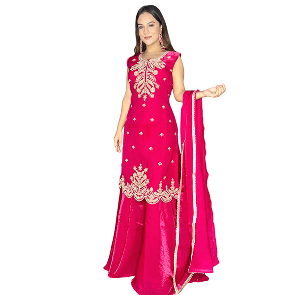 Ruby Radiance Sharara Set