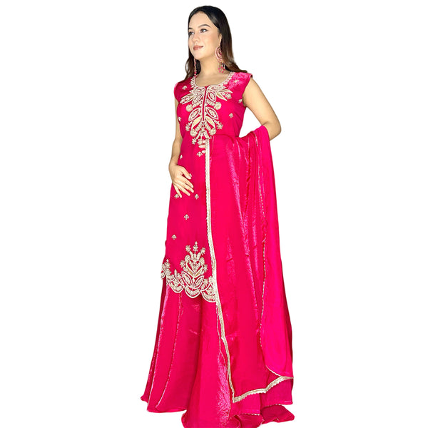 Ruby Radiance Sharara Set