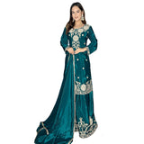 Teal Blossom Celebration Sharara