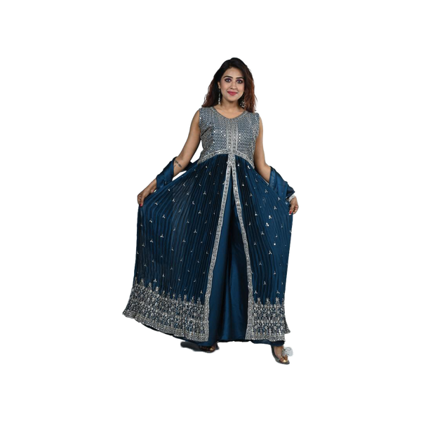 Sapphire Hues Anarkali Suit
