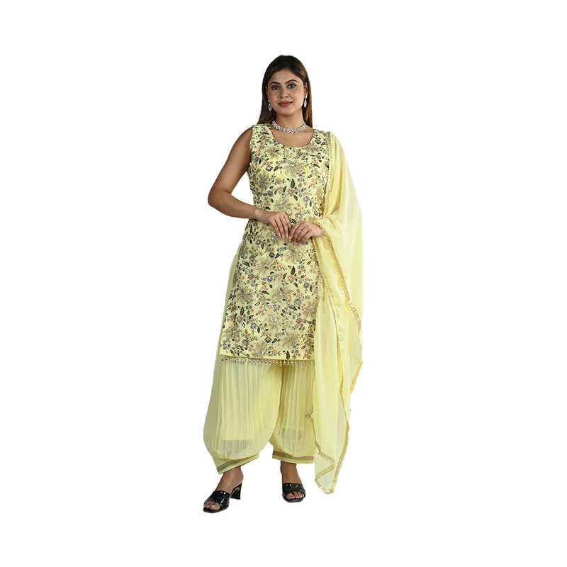 Golden Radiance Afghani Salwar Suit