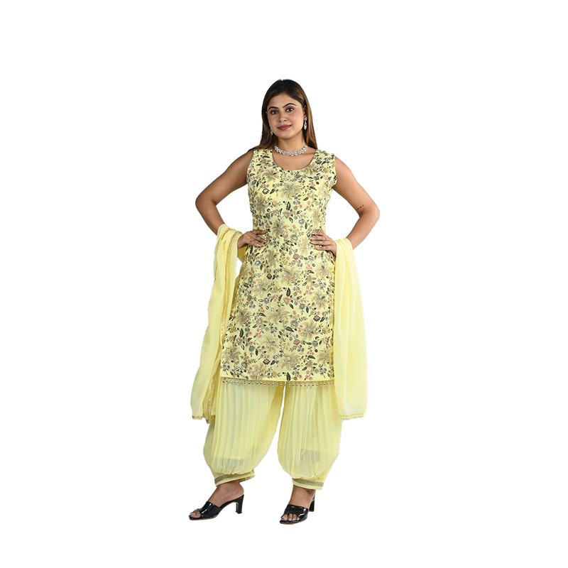 Golden Radiance Afghani Salwar Suit