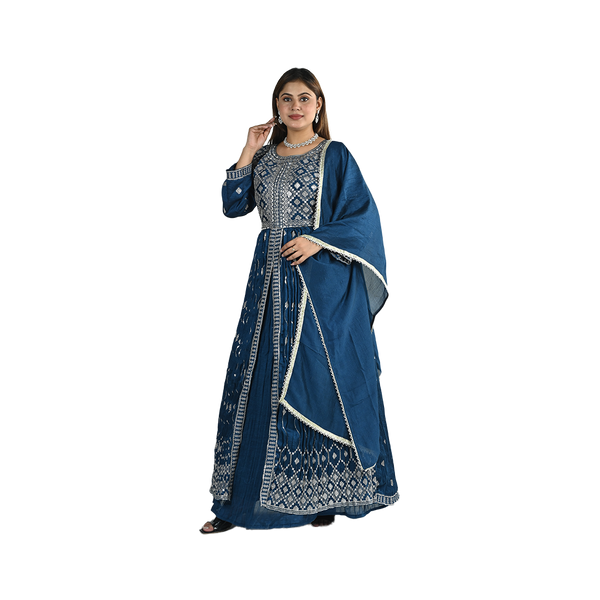 Royal Sapphire Anarkali Elegance