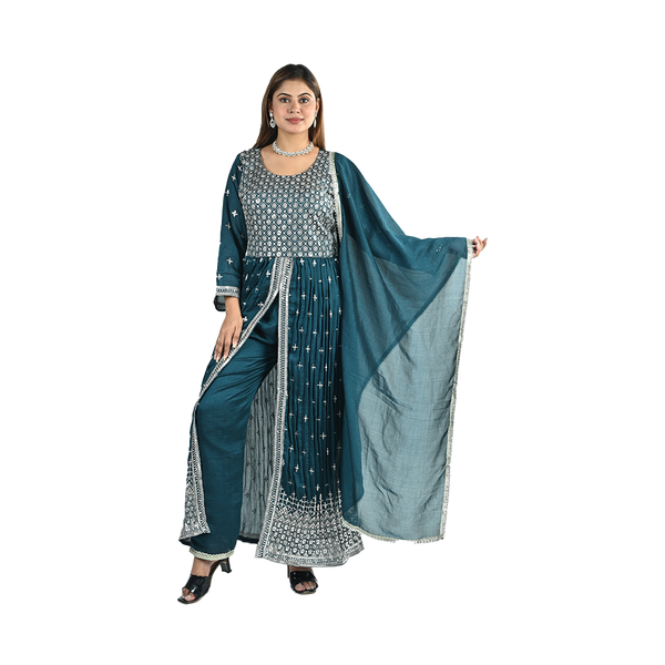 Teal Elegance Anarkali Suit