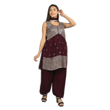 Wine Georgette Sequin Embroidery Kurta Set