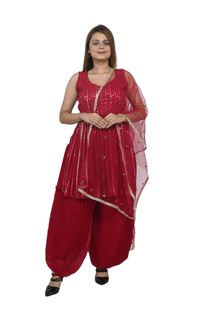 Crimson Elegance Salwar Suit